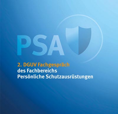 Titelbild des Programms für das 2. DGUV Fachgespräch des Fachbereichs Persönliche Schutzausrüstungen
