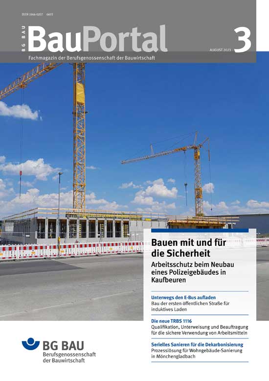 Titelbild BauPortal 3/2023: Neubau Polizeigebäude in Kaufbeuren