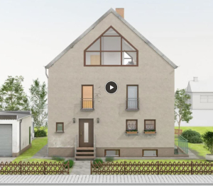 Screenshot der interaktiven Anwendung "Asbesthaus"