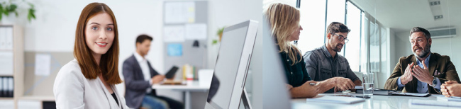 Beschäftigte im Büro