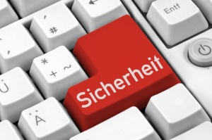 Eine Tastatur mit der Aufschrift Sicherheit.